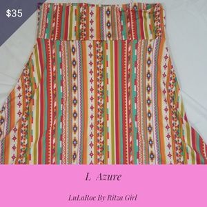 NWT LuLaRoe Azure Aztec A-Line Skirt size Large